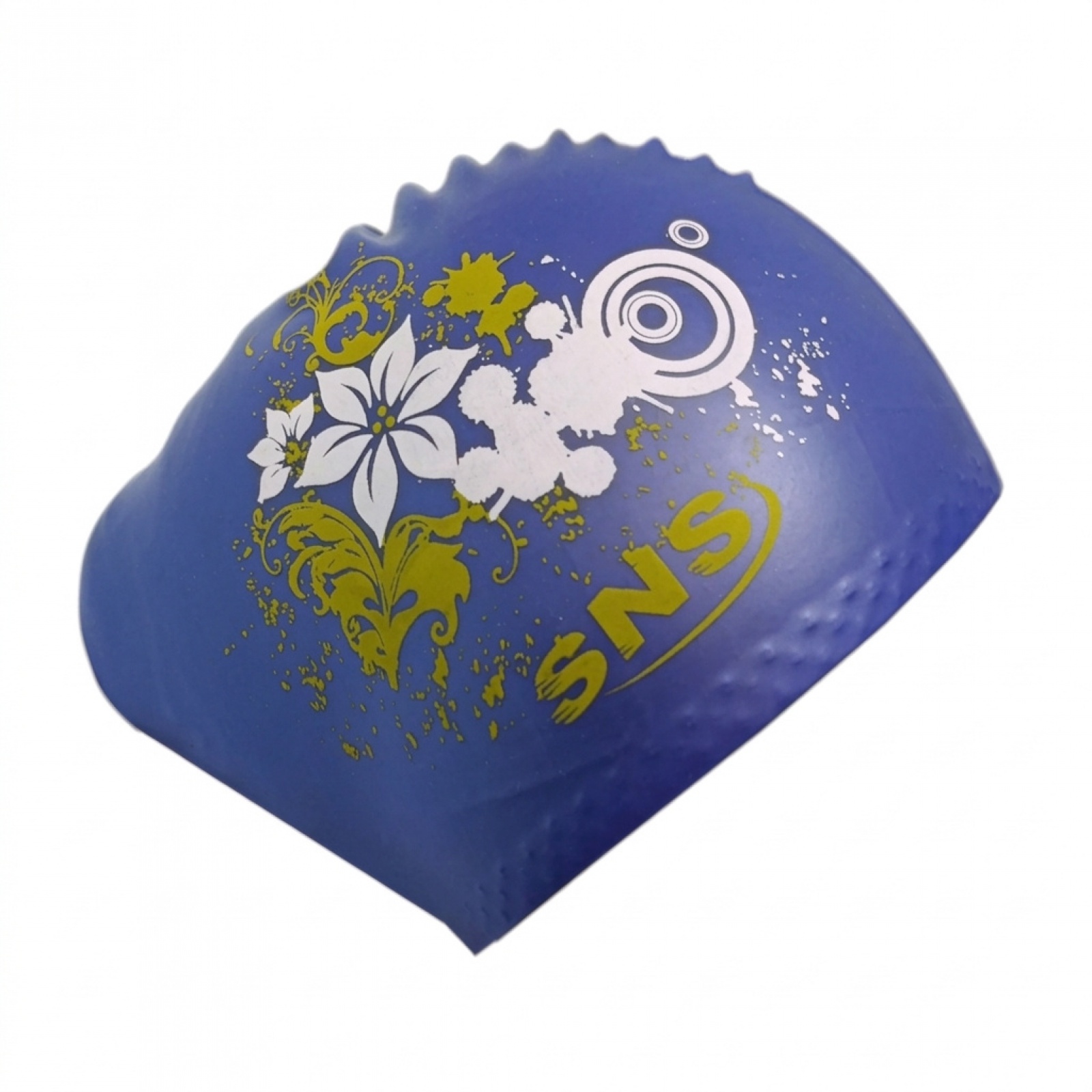 Шапочка для плавання для довгого волосся SNS KW-3С dark blue flowers