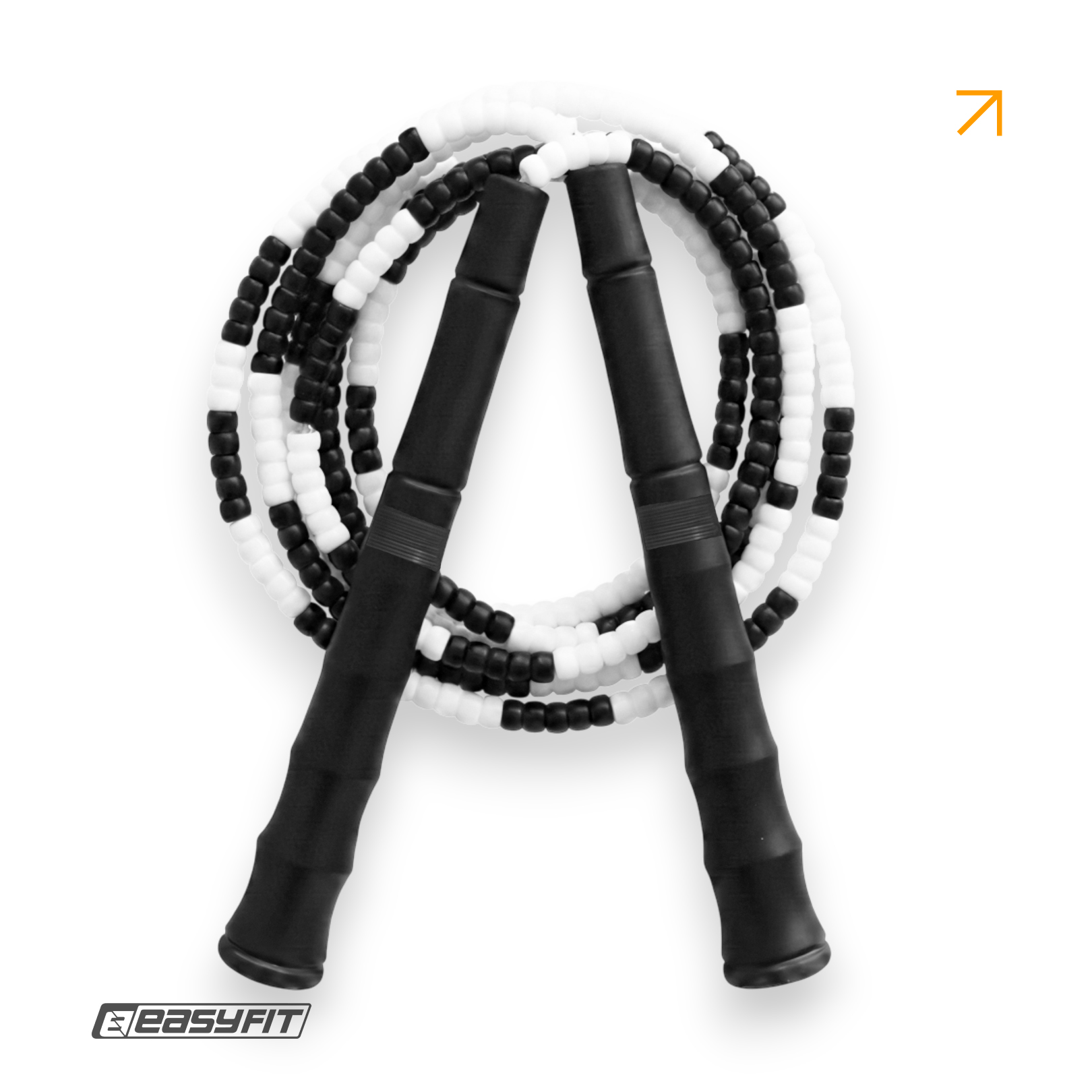 Бісерна скакалка EasyFit FreeRope 2,7 м (чорно-біла)